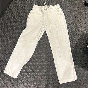 White linen pants